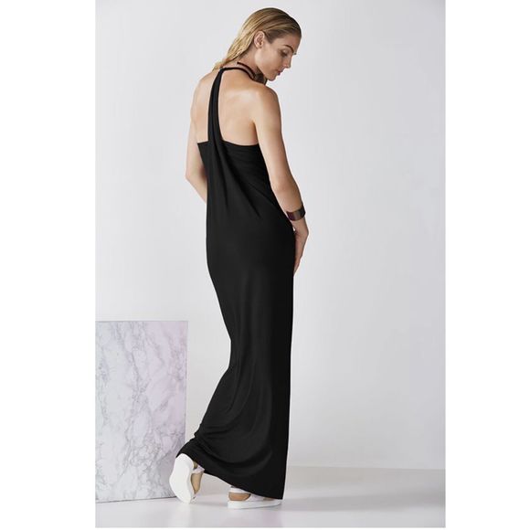NWT Fabletics Black Racerback Neema Minimalist Maxi Tank Dress Women's Size S - Picture 2 of 10